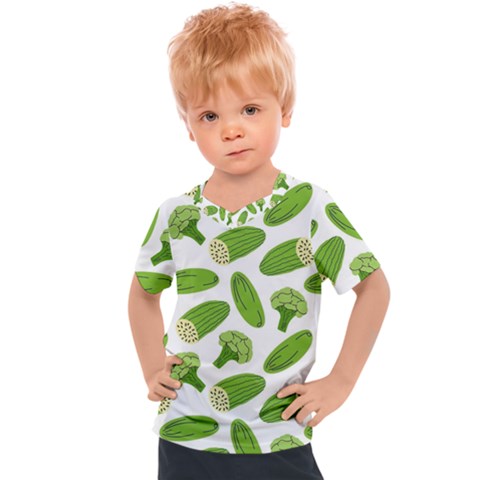 Vegetable Pattern With Composition Broccoli Kids  Sports Tee by Grandong