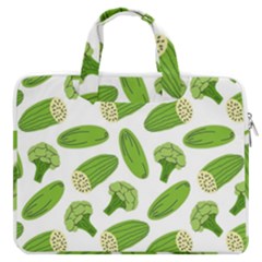 Vegetable Pattern With Composition Broccoli Macbook Pro 16  Double Pocket Laptop Bag  by Grandong