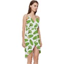 Vegetable Pattern With Composition Broccoli Wrap Frill Dress View3