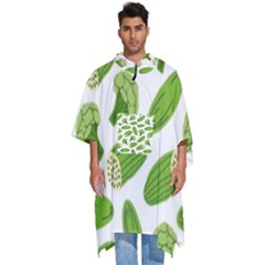 Vegetable Pattern With Composition Broccoli Men s Hooded Rain Ponchos by Grandong