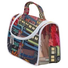 The City Style Bus Fantasy Architecture Art Satchel Handbag by Grandong