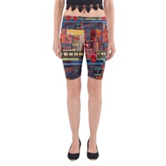 The City Style Bus Fantasy Architecture Art Yoga Cropped Leggings