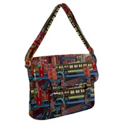 The City Style Bus Fantasy Architecture Art Buckle Messenger Bag