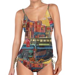 The City Style Bus Fantasy Architecture Art Tankini Set