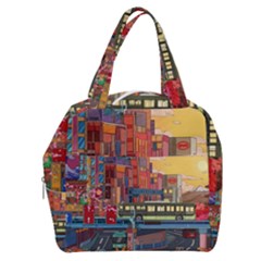 The City Style Bus Fantasy Architecture Art Boxy Hand Bag by Grandong