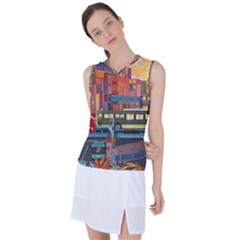 The City Style Bus Fantasy Architecture Art Women s Sleeveless Sports Top by Grandong