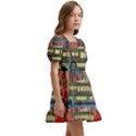 The City Style Bus Fantasy Architecture Art Kids  Short Sleeve Dolly Dress View3