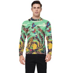 Monkey Tiger Bird Parrot Forest Jungle Style Men s Long Sleeve Rash Guard by Grandong