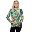 Monkey Tiger Bird Parrot Forest Jungle Style Women s Lightweight Drawstring Hoodie View1