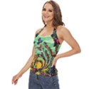 Monkey Tiger Bird Parrot Forest Jungle Style Basic Halter Top View2