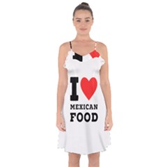 I Love Mexican Food Ruffle Detail Chiffon Dress by ilovewhateva