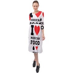 I Love Mexican Food Ruffle End Midi Chiffon Dress by ilovewhateva