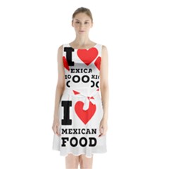 I Love Mexican Food Sleeveless Waist Tie Chiffon Dress by ilovewhateva