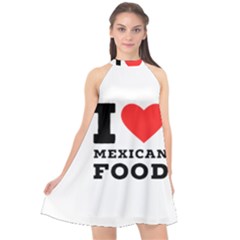 I Love Mexican Food Halter Neckline Chiffon Dress  by ilovewhateva