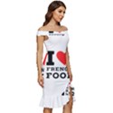 I love French food Off Shoulder Ruffle Split Hem Bodycon Dress View3