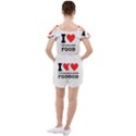 I love Thailand food Ruffle Cut Out Chiffon Playsuit View2