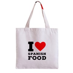 I Love Spanish Food Zipper Grocery Tote Bag by ilovewhateva