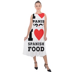 I Love Spanish Food Midi Tie-back Chiffon Dress by ilovewhateva