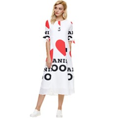 I Love Spanish Food Bow Sleeve Chiffon Midi Dress by ilovewhateva