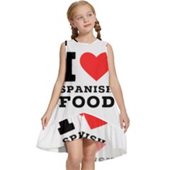 I Love Spanish Food Kids  Frill Swing Dress by ilovewhateva