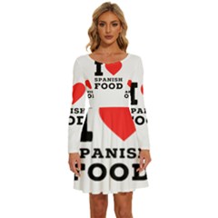 I Love Spanish Food Long Sleeve Wide Neck Velvet Dress by ilovewhateva