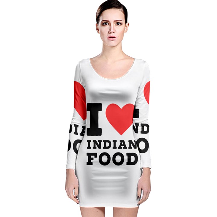 I love Indian food Long Sleeve Bodycon Dress