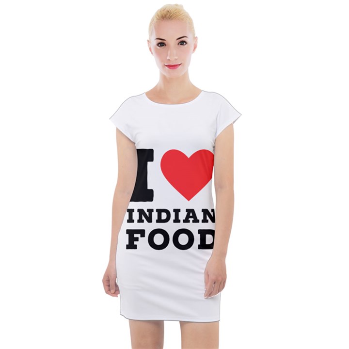 I love Indian food Cap Sleeve Bodycon Dress