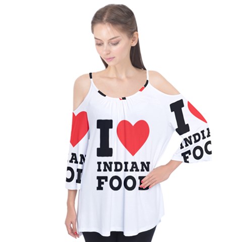 I Love Indian Food Flutter Sleeve Tee  by ilovewhateva