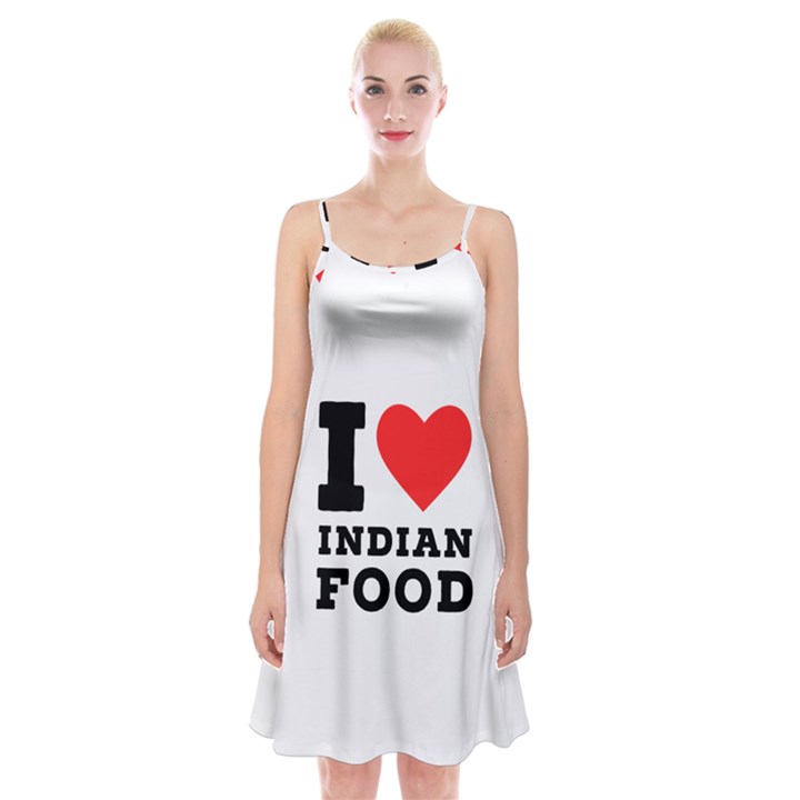 I love Indian food Spaghetti Strap Velvet Dress