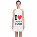 I love Indian food Velvet Halter Neckline Dress  View1