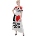 I love Indian food Button Up Short Sleeve Maxi Dress View1