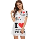 I love Indian food V-Neck High Waist Chiffon Mini Dress View2