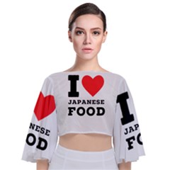 I Love Japanese Food Tie Back Butterfly Sleeve Chiffon Top by ilovewhateva