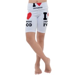 I Love Japanese Food Kids  Lightweight Velour Cropped Yoga Leggings by ilovewhateva