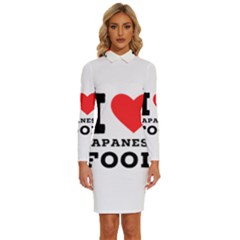 I Love Japanese Food Long Sleeve Shirt Collar Bodycon Dress by ilovewhateva