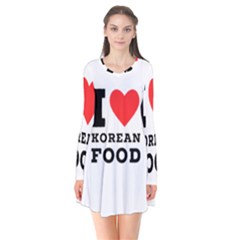 I Love Korean Food Long Sleeve V-neck Flare Dress by ilovewhateva