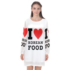 I Love Korean Food Long Sleeve Chiffon Shift Dress  by ilovewhateva