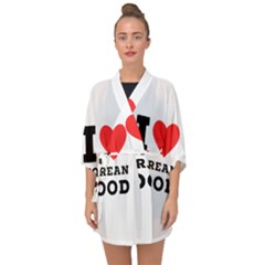 I Love Korean Food Half Sleeve Chiffon Kimono by ilovewhateva