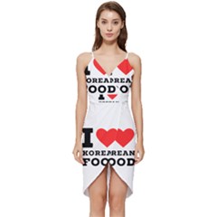 I Love Korean Food Wrap Frill Dress by ilovewhateva