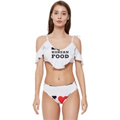 I Love Korean Food Ruffle Edge Tie Up Bikini Set	 by ilovewhateva