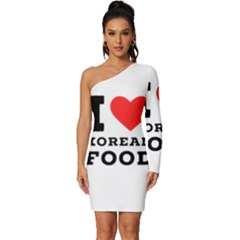 I Love Korean Food Long Sleeve One Shoulder Mini Dress by ilovewhateva