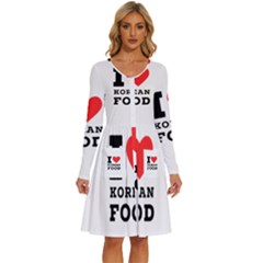 I Love Korean Food Long Sleeve Dress With Pocket by ilovewhateva