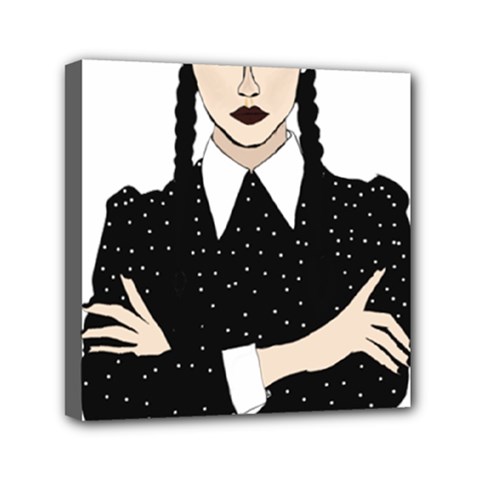 Wednesday Addams Mini Canvas 6  X 6  (stretched)