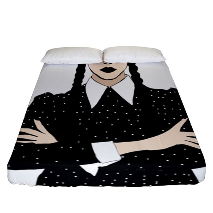 Wednesday addams Fitted Sheet (California King Size)