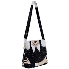 Wednesday Addams Zipper Messenger Bag