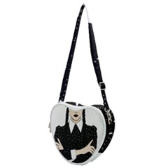 Wednesday Addams Heart Shoulder Bag