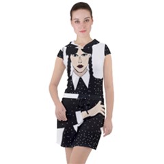 Wednesday Addams Drawstring Hooded Dress