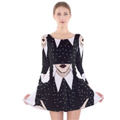 Wednesday Addams Long Sleeve Velvet Skater Dress