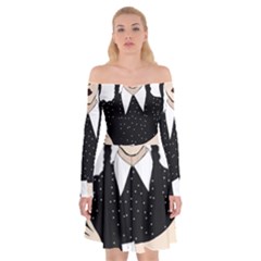 Wednesday Addams Off Shoulder Skater Dress