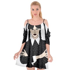 Wednesday Addams Cutout Spaghetti Strap Chiffon Dress